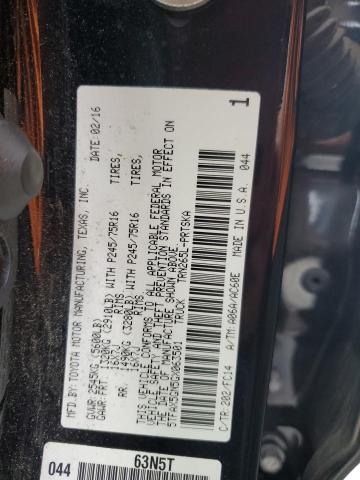 5TFAX5GN5GX063501 - 2016 TOYOTA TACOMA DOUBLE CAB 黑色 照片 12