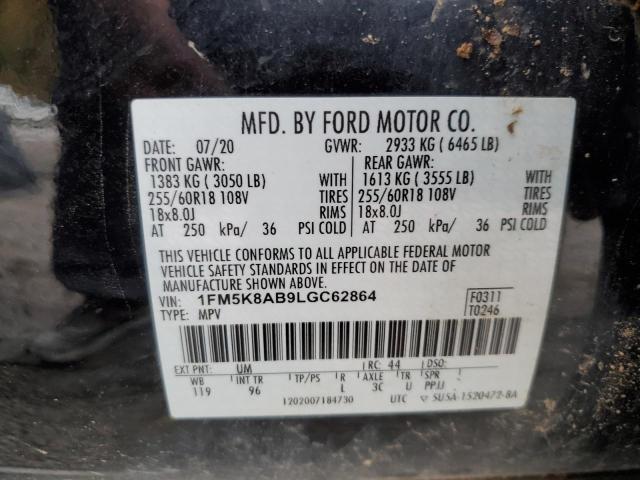 1FM5K8AB9LGC62864 - 2020 FORD EXPLORER POLICE INTERCEPTOR 黑色 照片 13