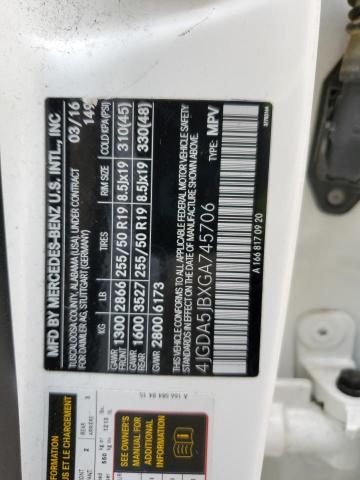 4JGDA5JBXGA745706 - 2016 MERCEDES-BENZ GLE 350 WHITE photo 13