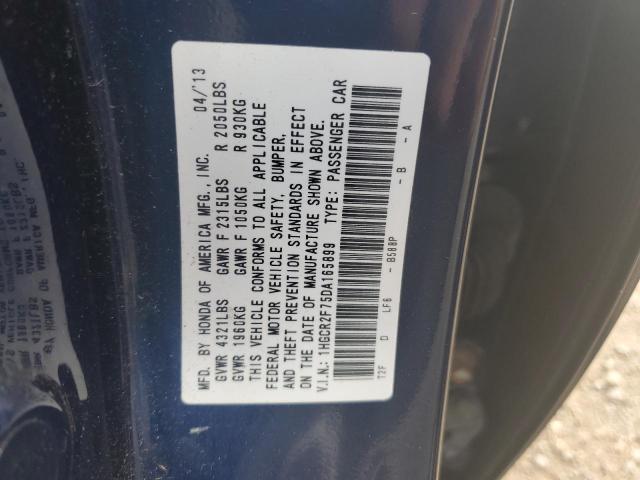 1HGCR2F75DA165899 - 2013 HONDA ACCORD EX Көк фото 12