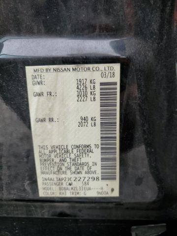 1N4AL3AP2JC227298 - 2018 NISSAN ALTIMA 2.5 BLACK photo 12