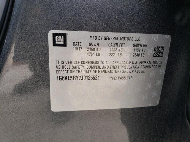 1G6AL5RY7J0125521 - 2018 CADILLAC ATS-V CHARCOAL photo 12