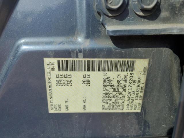 1N4AL2AP0AC178208 - 2010 NISSAN ALTIMA BASE GRAY photo 13