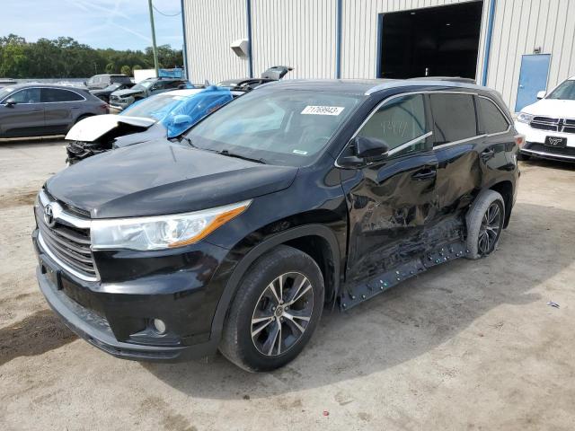 5TDJKRFHXGS266391 - 2016 TOYOTA HIGHLANDER XLE BLACK photo 1