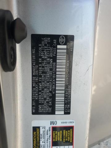 4T1BK3EK1BU126096 - 2011 TOYOTA CAMRY SE ვერცხლისფერი ფოტო 12