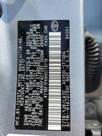 4T1BF1FK6HU776719 - 2017 TOYOTA CAMRY LE SILVER photo 12