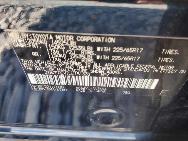 JTMZFREV7JJ151332 - 2018 TOYOTA RAV4 LE ლურჯი ფოტო 13