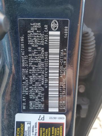 4T1BF1FK1FU023466 - 2015 TOYOTA CAMRY LE BLACK photo 13