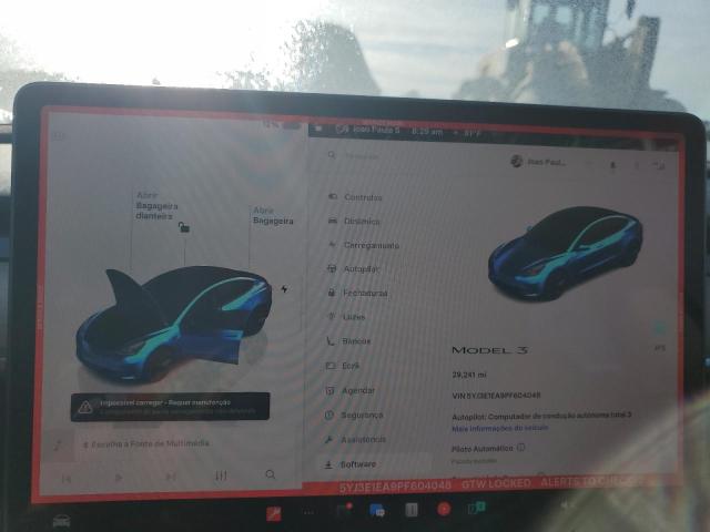 5YJ3E1EA9PF604048 - 2023 TESLA MODEL 3 შავი ფოტო 9