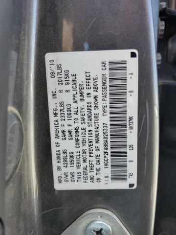 1HGCP2F48BA025337 - 2011 HONDA ACCORD LXP CHARCOAL photo 12