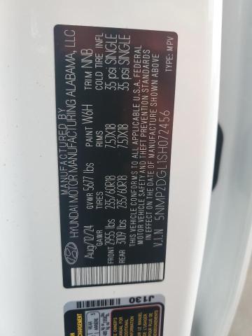 5NMP2DGL1SH072456 - 2025 HYUNDAI SANTA FE SEL Beyaz fotoğraf 13