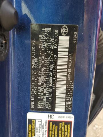 4T1BE46K19U288879 - 2009 TOYOTA CAMRY BASE BLUE photo 12