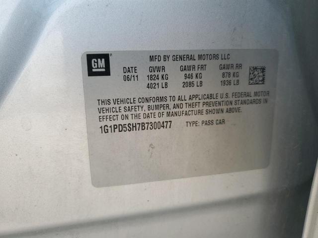 1G1PD5SH7B7300477 - 2011 CHEVROLET CRUZE LS SILVER photo 12