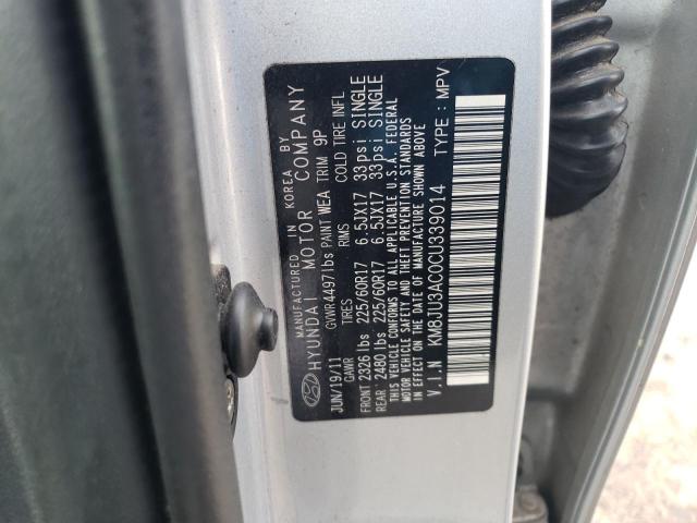 KM8JU3AC0CU339014 - 2012 HYUNDAI TUCSON GLS SILVER photo 13