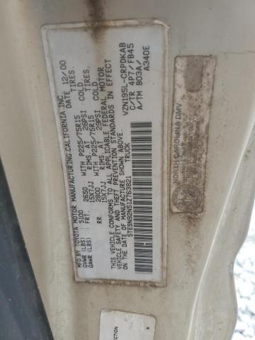 5TESN92N51Z763821 - 2001 TOYOTA TACOMA XTRACAB PRERUNNER Dorado foto 12