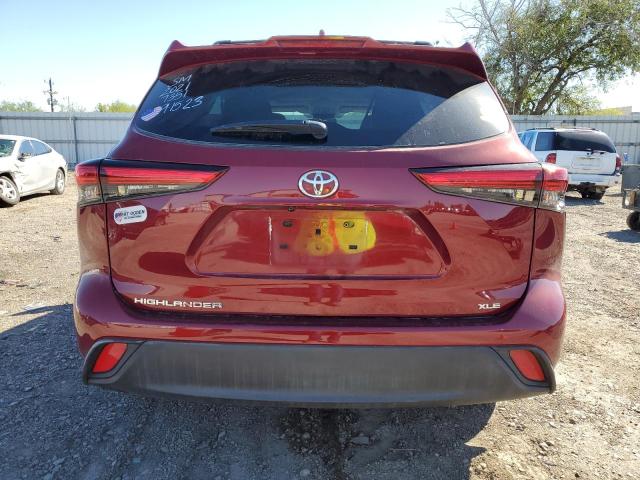 5TDGZRAH5MS537351 - 2021 TOYOTA HIGHLANDER XLE RED photo 6