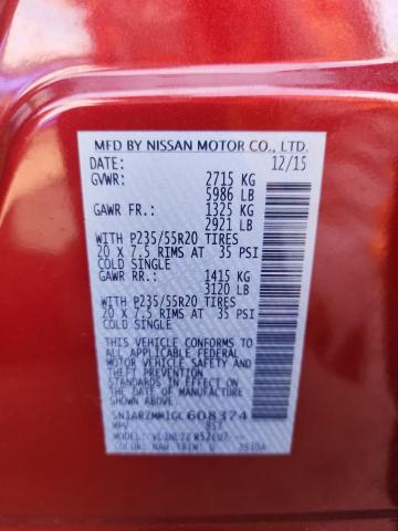 5N1AR2MM1GC608374 - 2016 NISSAN PATHFINDER S 红色 照片 13