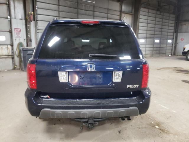 2HKYF18584H566889 - 2004 HONDA PILOT EXL BLUE photo 6