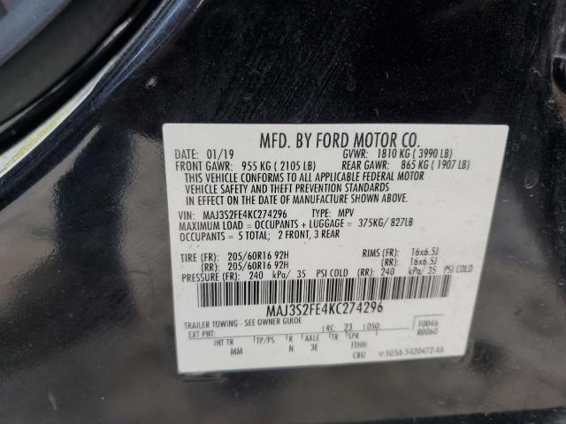 MAJ3S2FE4KC274296 - 2019 FORD ECOSPORT S 黑色 照片 13