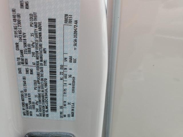 5LMCJ2C93KUL18070 - 2019 LINCOLN MKC SELECT Սպիտակ լուսանկար 13