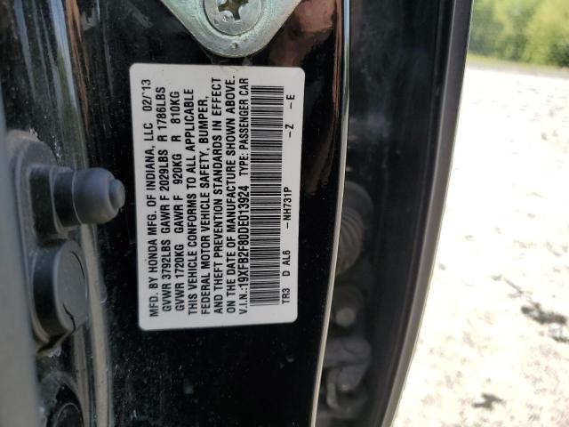 19XFB2F80DE013924 - 2013 HONDA CIVIC EX BLACK photo 12