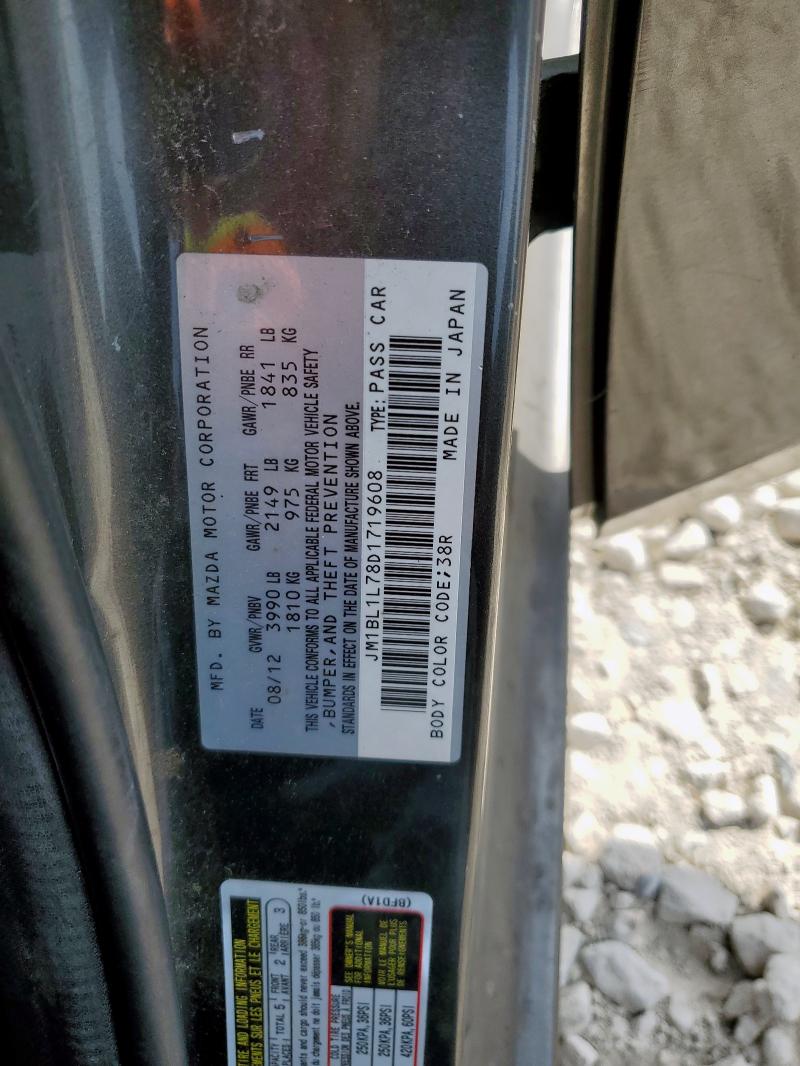 JM1BL1L78D1719608 - 2013 MAZDA 3 I გრაფიტი ფოტო 12