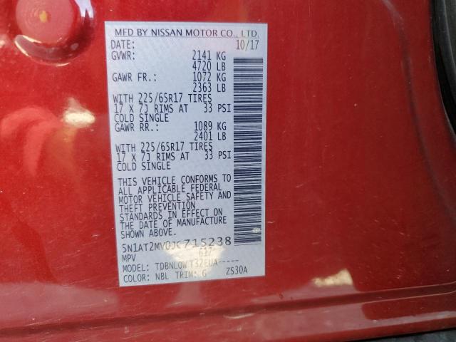 5N1AT2MV0JC715238 - 2018 NISSAN ROGUE S 栗色 照片 13