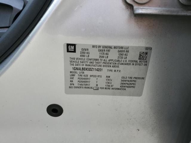 1GNALBEK5DZ114201 - 2013 CHEVROLET EQUINOX LS SILVER photo 13