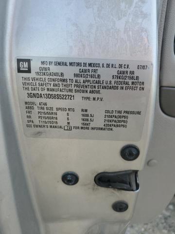 3GNDA13D58S522721 - 2008 CHEVROLET HHR LS SILVER photo 12