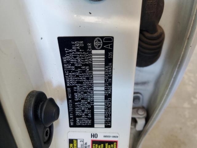 2T1BURHE3JC967422 - 2018 TOYOTA COROLLA L თეთრი ფოტო 12