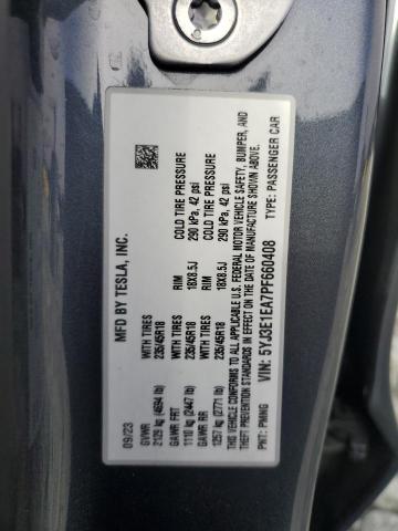 5YJ3E1EA7PF660408 - 2023 TESLA MODEL 3 石墨色 照片 12