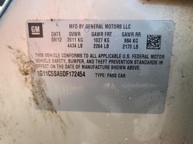 1G11C5SA5DF172454 - 2013 CHEVROLET MALIBU 1LT Gold Foto 12