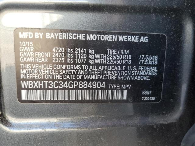 WBXHT3C34GP884904 - 2016 BMW X1 XDRIVE28I GRAY photo 14