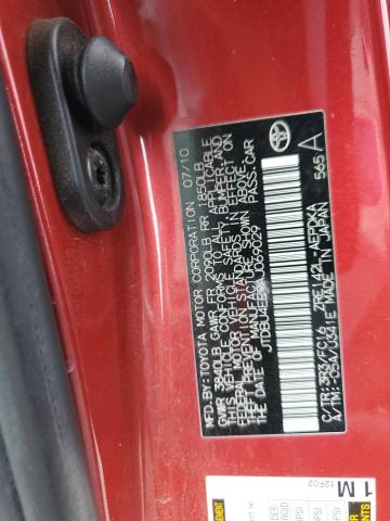 JTDBU4EE9AJ069029 - 2010 TOYOTA COROLLA BASE Czerwony zdjęcie 12