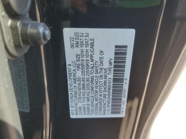 5FNRL6H9XPB001513 - 2023 HONDA ODYSSEY ELITE Negro foto 12