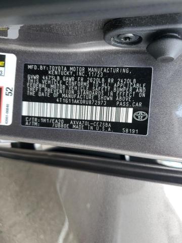 4T1G11AK0RU872973 - 2024 TOYOTA CAMRY SE NIGHT SHADE GRAY photo 12
