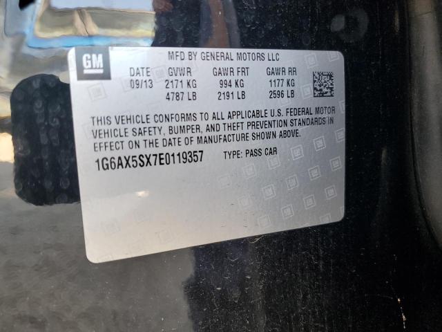 1G6AX5SX7E0119357 - 2014 CADILLAC CTS LUXURY COLLECTION BLACK photo 12