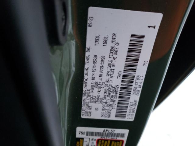 5TFUY5F15MX045729 - 2021 TOYOTA TUNDRA DOUBLE CAB SR/SR5 GREEN photo 13
