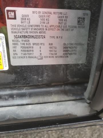 5GAKRBKD8HJ233724 - 2017 BUICK ENCLAVE BLACK photo 13