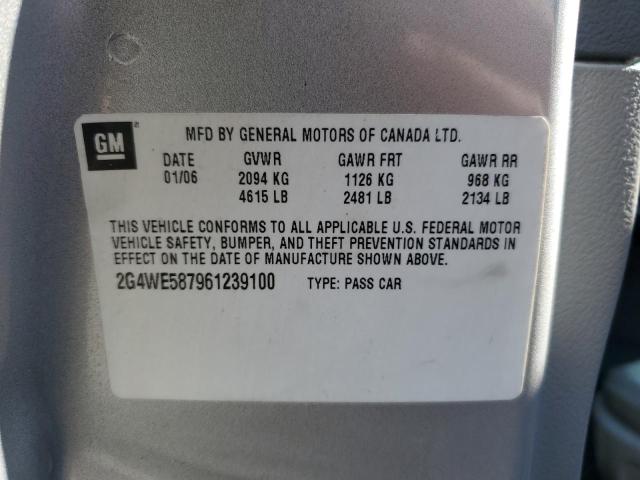 2G4WE587961239100 - 2006 BUICK LACROSSE CXS 银色 照片 12