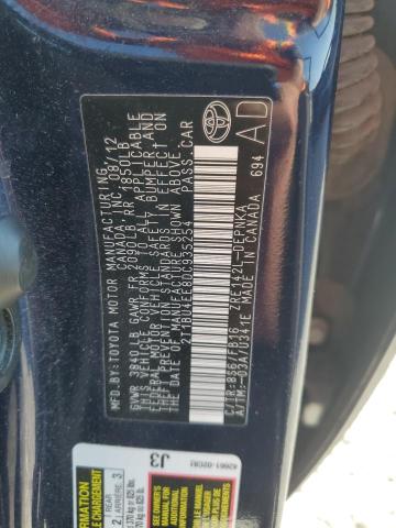 2T1BU4EE8DC935254 - 2013 TOYOTA COROLLA BASE Bleu photo 12