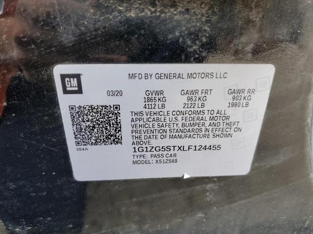 1G1ZG5STXLF124455 - 2020 CHEVROLET MALIBU RS BLACK photo 12