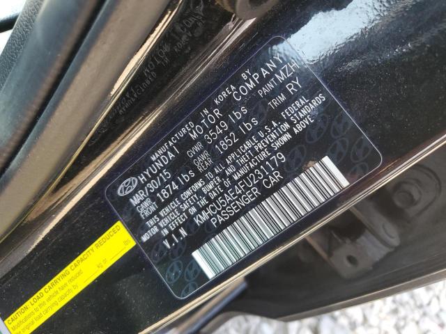 KMHCU5AE4FU231179 - 2015 HYUNDAI ACCENT GLS BLACK photo 12