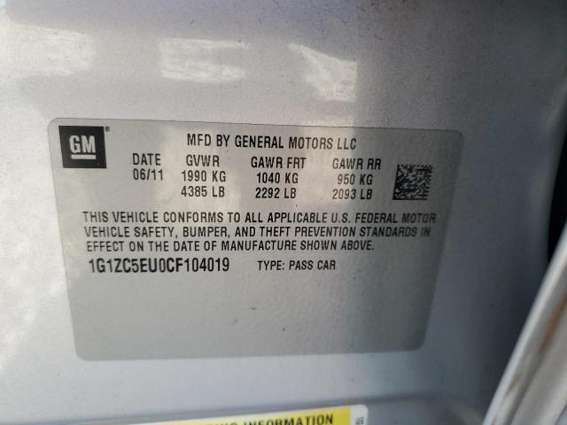 1G1ZC5EU0CF104019 - 2012 CHEVROLET MALIBU 1LT SILVER photo 12