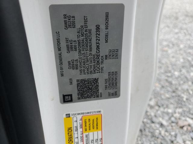 1GC0KREG9KF272390 - 2019 CHEVROLET SILVERADO K2500 HEAVY DUTY WHITE photo 12