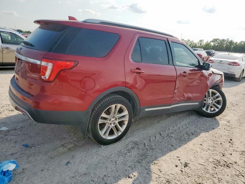 1FM5K8D85HGC13118 - 2017 FORD EXPLORER XLT Qırmızı foto 3