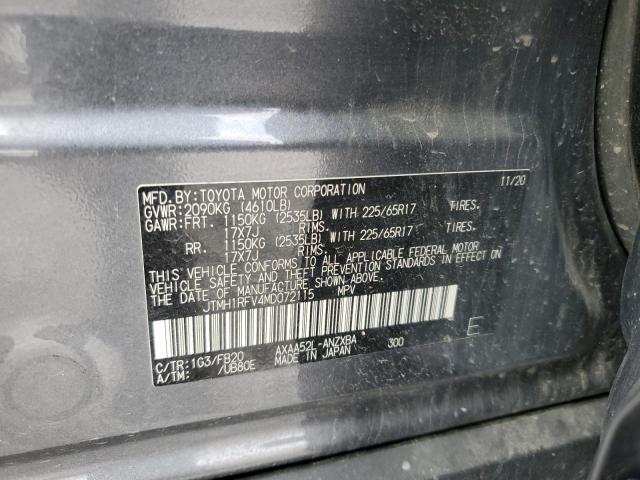 JTMH1RFV4MD072115 - 2021 TOYOTA RAV4 LE GRAY photo 14