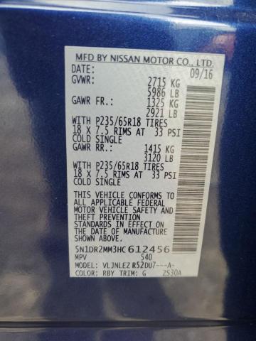 5N1DR2MM3HC612456 - 2017 NISSAN PATHFINDER S ლურჯი ფოტო 13