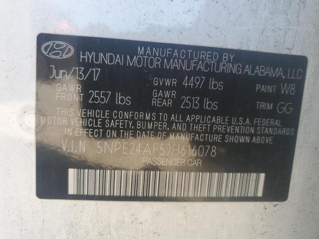 5NPE24AF5JH616078 - 2018 HYUNDAI SONATA SE WHITE photo 12