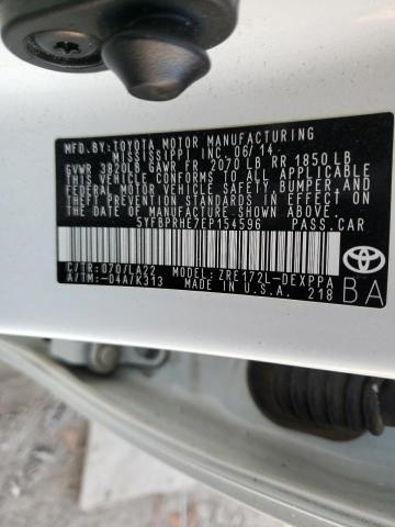 5YFBPRHE7EP154596 - 2014 TOYOTA COROLLA ECO WHITE photo 12